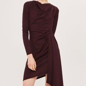 Nice! MODERN CHIC WINE ASYMMETRICAL DRESS